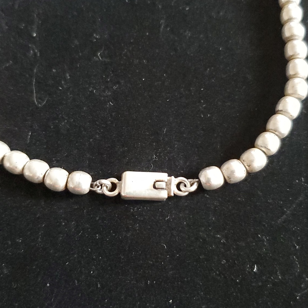 Mexico 925 sterling silver large bead ball necklace , 44.5 grms - Picture 6 of 13